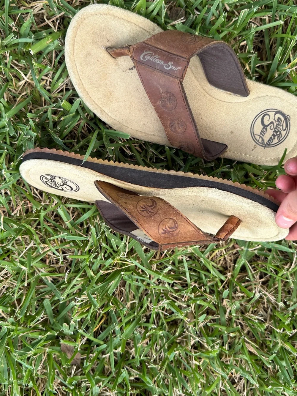 Caribbean Kids Brown and Tan Flip Flop Sandals